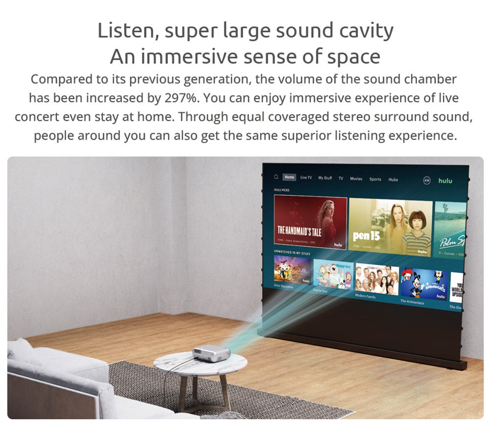 LCD projektor VIVIBRIGHT D1000, 70W LED, 450 ANSI lumenov, 4K HD, 1080P, 2,4G/5G WiFi, Bluetooth 4.0