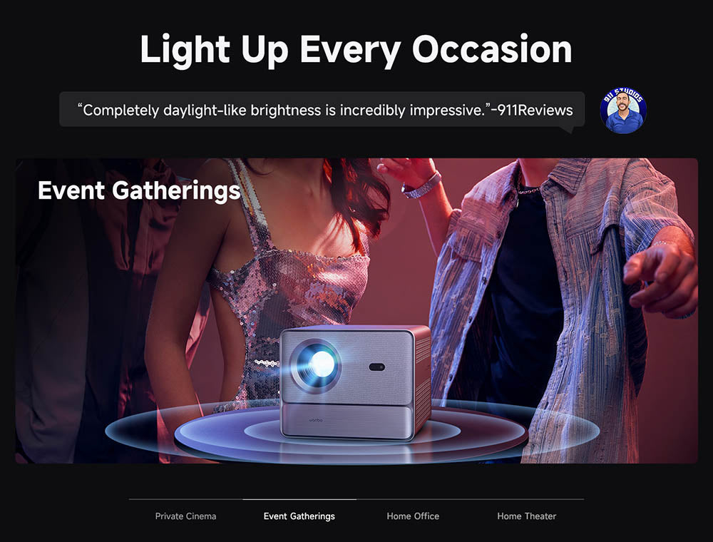 [Netflix 1080P] Projektor WANBO DaVinci 1 Pro, Android 11, 600 ANSI lumenov, HDR 10, 5G WiFi Bluetooth, automatické zaostrenie/automatická korekcia lichobežníkového zkreslenia/automatické nastavenie obrazu/obchádzanie prekážok, YouTube/Disney/Prime Video predinštalované