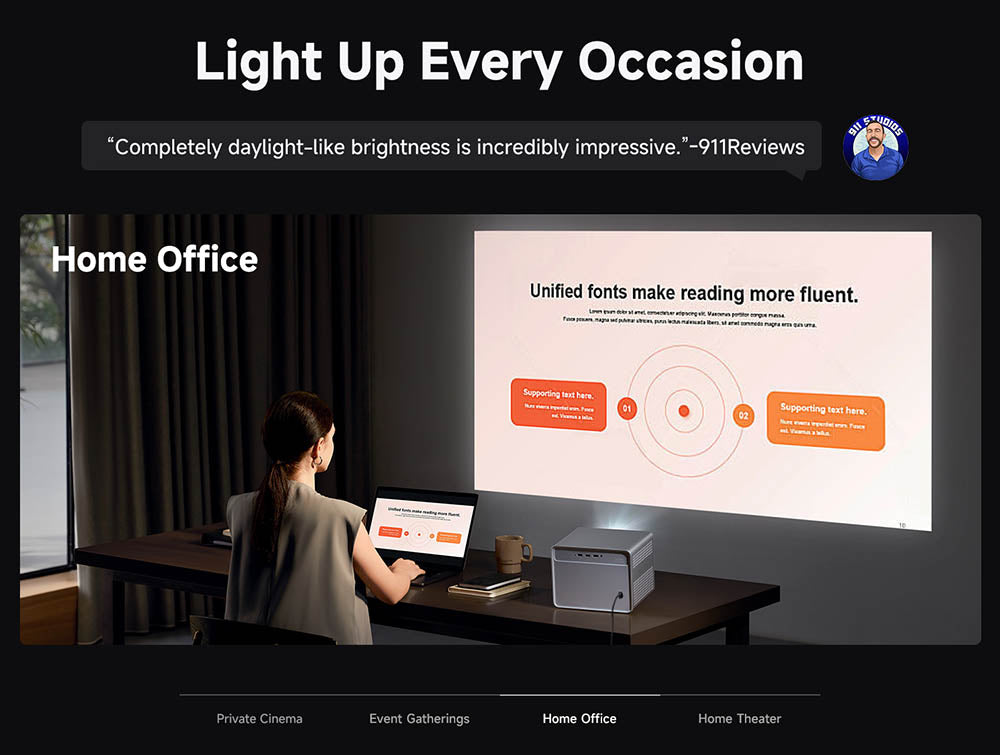 [Netflix 1080P] Projektor WANBO DaVinci 1 Pro, Android 11, 600 ANSI lumenov, HDR 10, 5G WiFi Bluetooth, automatické zaostrenie/automatická korekcia lichobežníkového zkreslenia/automatické nastavenie obrazu/obchádzanie prekážok, YouTube/Disney/Prime Video predinštalované
