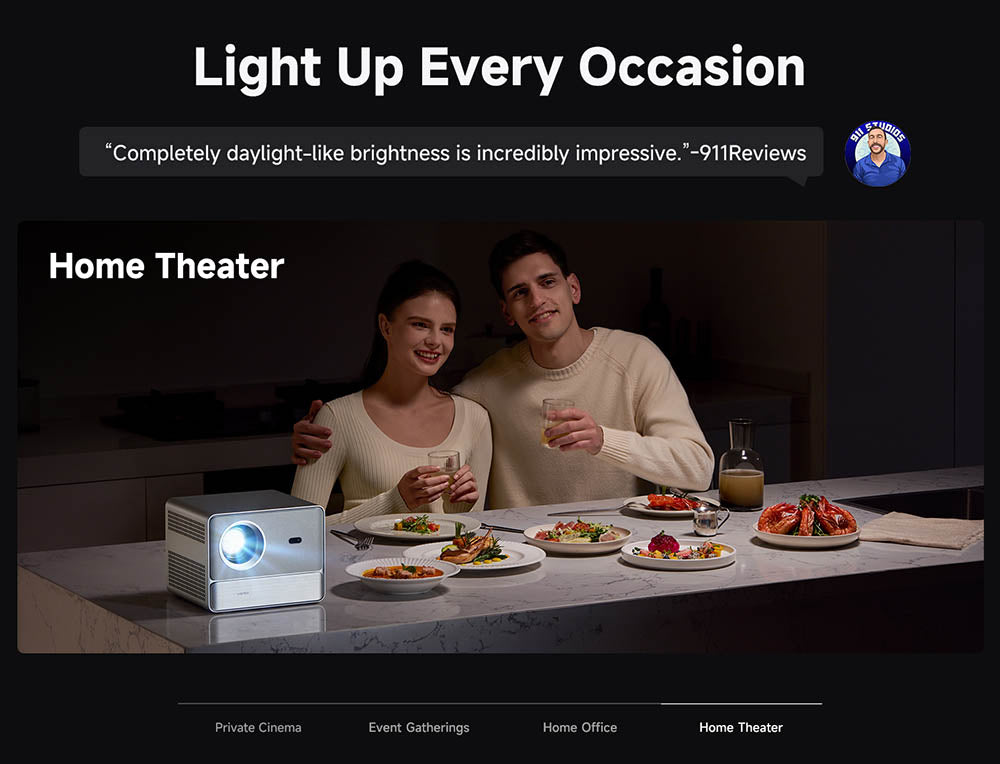 [Netflix 1080P] Projektor WANBO DaVinci 1 Pro, Android 11, 600 ANSI lumenov, HDR 10, 5G WiFi Bluetooth, automatické zaostrenie/automatická korekcia lichobežníkového zkreslenia/automatické nastavenie obrazu/obchádzanie prekážok, YouTube/Disney/Prime Video predinštalované