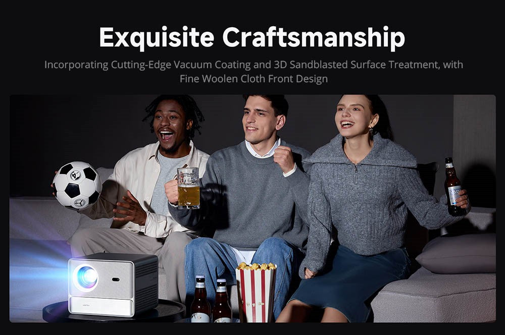 [Netflix 1080P] Projektor WANBO DaVinci 1 Pro, Android 11, 600 ANSI lumenov, HDR 10, 5G WiFi Bluetooth, automatické zaostrenie/automatická korekcia lichobežníkového zkreslenia/automatické nastavenie obrazu/obchádzanie prekážok, YouTube/Disney/Prime Video predinštalované