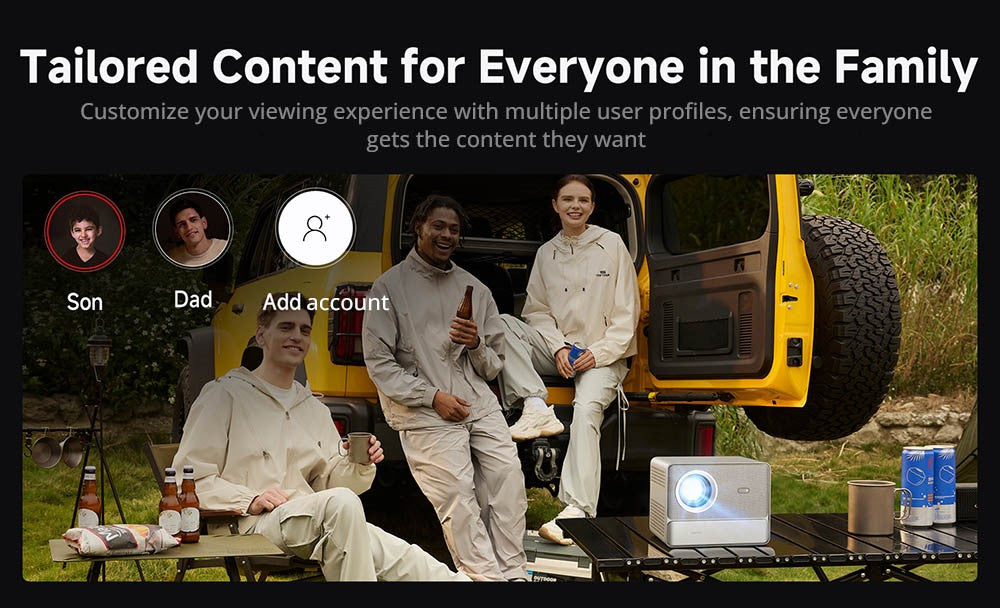 [Netflix 1080P] Projektor WANBO DaVinci 1 Pro, Android 11, 600 ANSI lumenov, HDR 10, 5G WiFi Bluetooth, automatické zaostrenie/automatická korekcia lichobežníkového zkreslenia/automatické nastavenie obrazu/obchádzanie prekážok, YouTube/Disney/Prime Video predinštalované