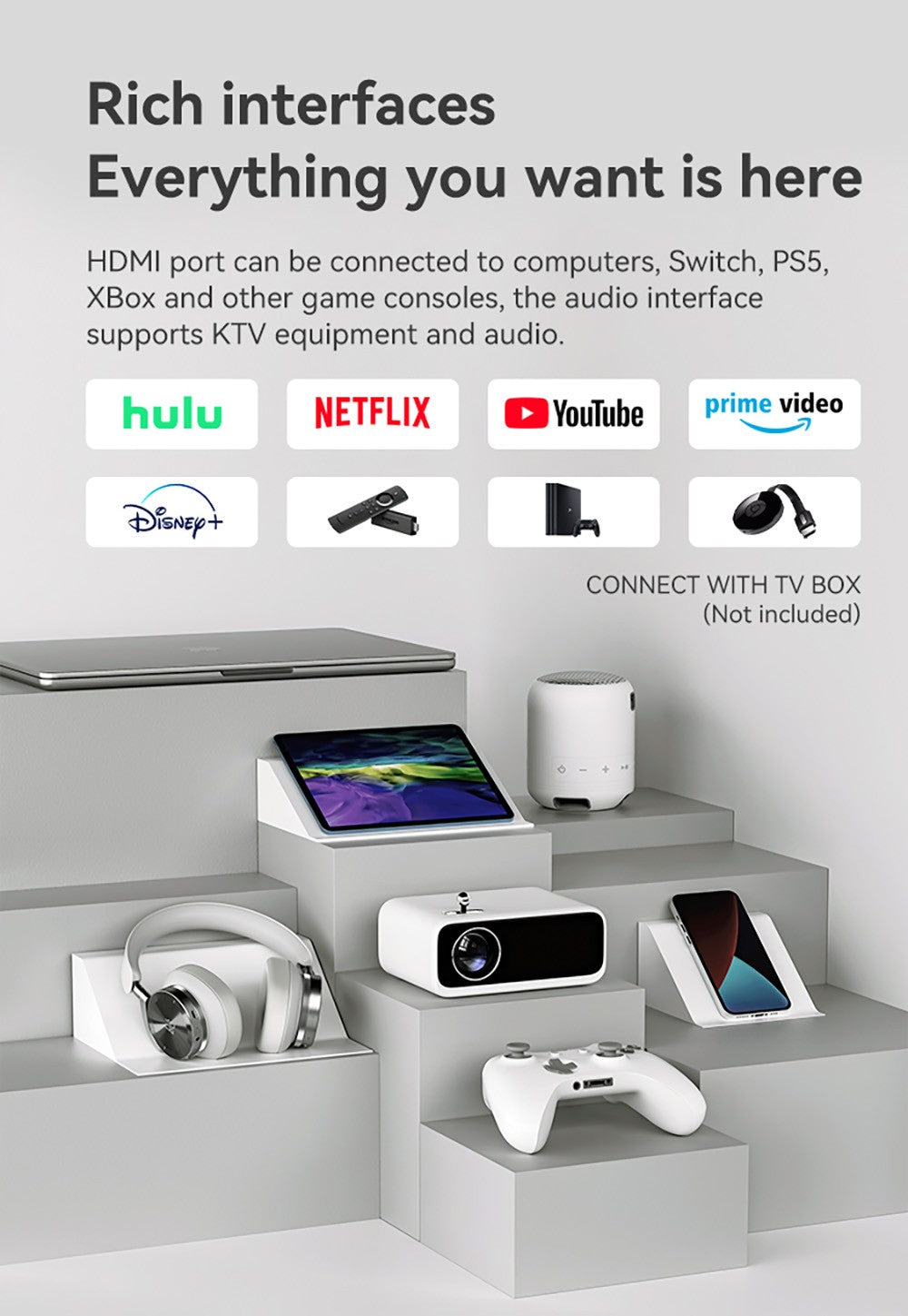 WANBO MINI LCD Projektor, Multimediálna verzia, EU zástrčka