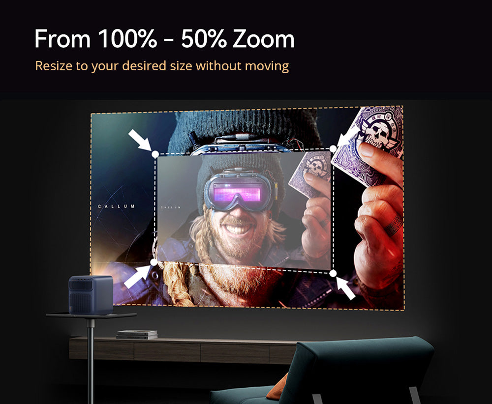 LCD projektor Wanbo Mozart 1 Pro, 900 ANSI lumenov, natívne rozlíšenie 1080P, Android TV 11, automatické zaostrenie, vyhýbanie sa prekážkám - EU zástrčka