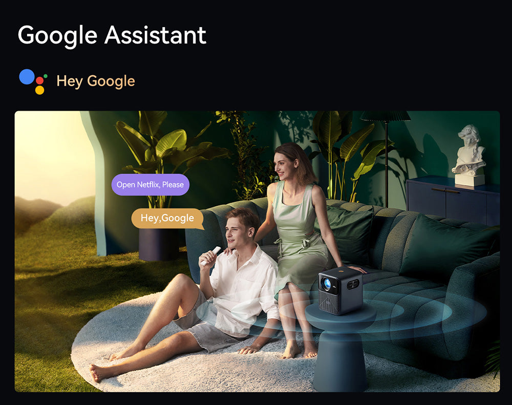 LCD projektor Wanbo Mozart 1 Pro, 900 ANSI lumenov, natívne rozlíšenie 1080P, Android TV 11, automatické zaostrenie, vyhýbanie sa prekážkám - EU zástrčka