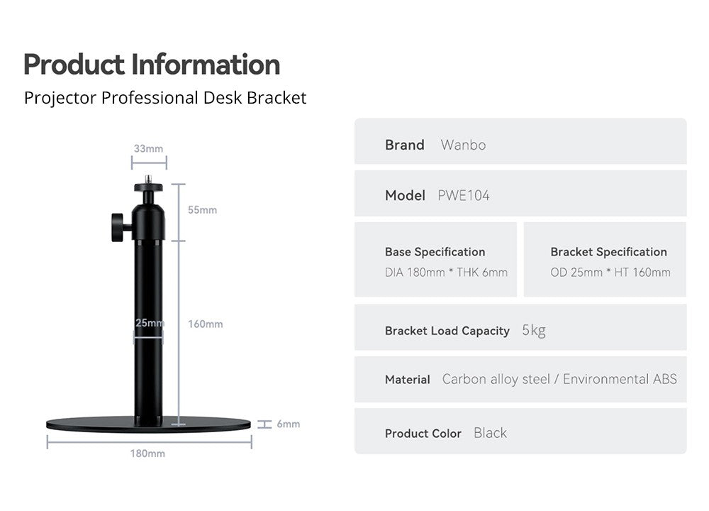 Stojan na projektor Wanbo PWE104 na stolnú montáž