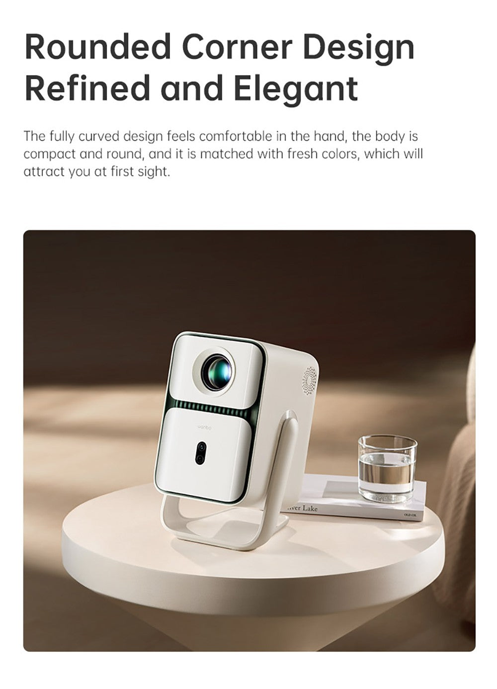 Projektor Wanbo T2 Ultra, Android TV 11, 500 ANSI lumenov, natívne rozlíšenie 1080P, otočný stojan s uhlom 120°, automatické zaostrenie a korekcia lichobežníkového zkreslenia, dvojpásmové Wi-Fi, 2×5W reproduktor