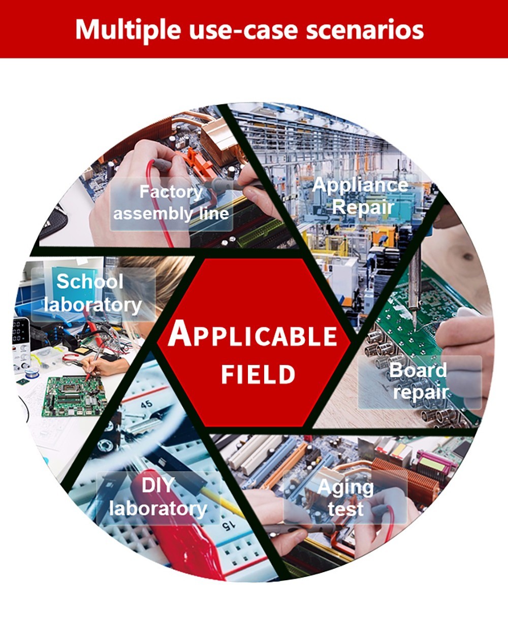 Programovateľný regulovaný zdroj DC WANPTEK APS1203H, 120 V 3 A, funkcia pamäte, nastavenie pomocou kódovača, USB rýchlonabíjanie, 4-miestný displej, nízke zvlnenie, chladiaci ventilátor - britská zástrčka