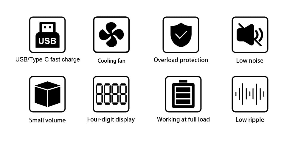 WANPTEK DPS3010U Pevný, nastaviteľný, regulovaný zdroj jednosmerného napätia, 30V 10A, encoderové nastavenie, USB Type-C rýchlonabíjanie, 4-miestný displej, nízke zvlnenie, nízky šum, chladiaci ventilátor, čierna farba - britská zástrčka