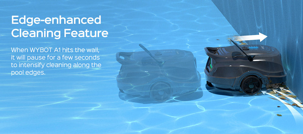 Bezdrôtový bazénový vysávač WYBOT A1, dvojitý filter, 120 minút prevádzky, 2,5 hodiny rýchleho nabíjania, pre nadzemné bazény s rovným dnom, čierna farba