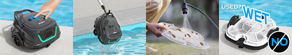 Bezdrôtový bazénový vysávač WYBOT A1, dvojitý filter, 120 minút prevádzky, 2,5 hodiny rýchleho nabíjania, pre nadzemné bazény s plochým dnom, čierna farba