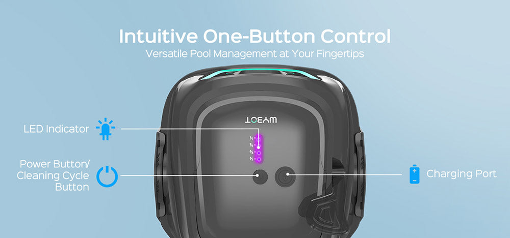 Bezdrôtový bazénový vysávač WYBOT A1, dvojitý filter, 120 minút prevádzky, 2,5 hodiny rýchleho nabíjania, pre nadzemné bazény s plochým dnom, čierna farba