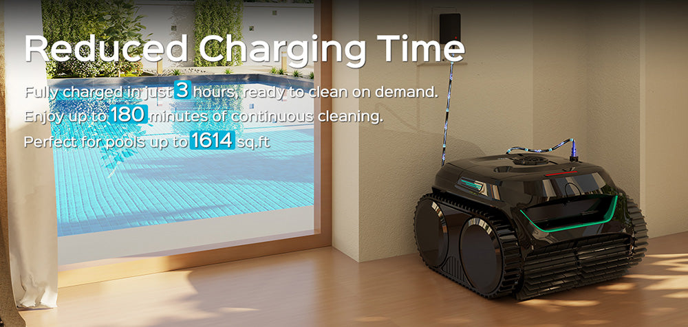 Bezdrôtový bazénový robotický vysávač WYBOT C2, čistenie stien a vodnej čiary, dvojitá filtrácia, pre bazény s plochou do 2512 štvorcových stôp, čierna zelená