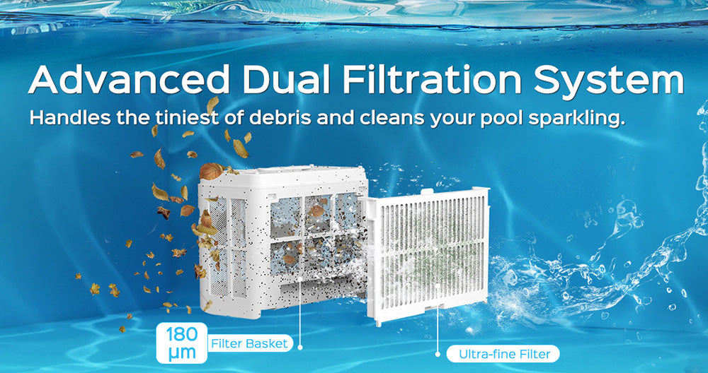 Bezdrôtový bazénový robotický vysávač WYBOT C2, čistenie stien a vodnej čiary, dvojitá filtrácia, pre bazény s plochou do 2512 štvorcových stôp, čierna zelená