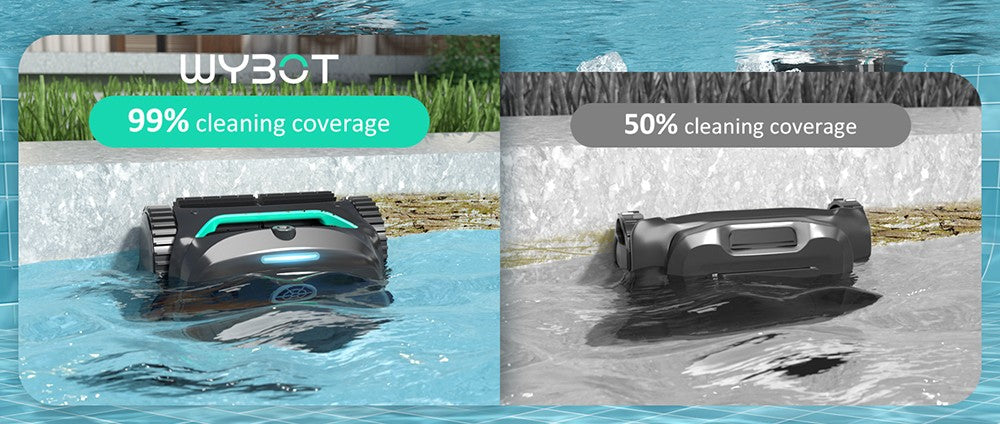 Bezdrôtový robotický vysávač bazéna WYBOT C2 Vision, detekcia nečistôt s AI kamerou, 8 v 1 čistenie, dvojvrstvová filtrácia, bezuhlíkové motory pre silný sací výkon, pre bazény do 1940 štvorcových stôp, čierna zelená