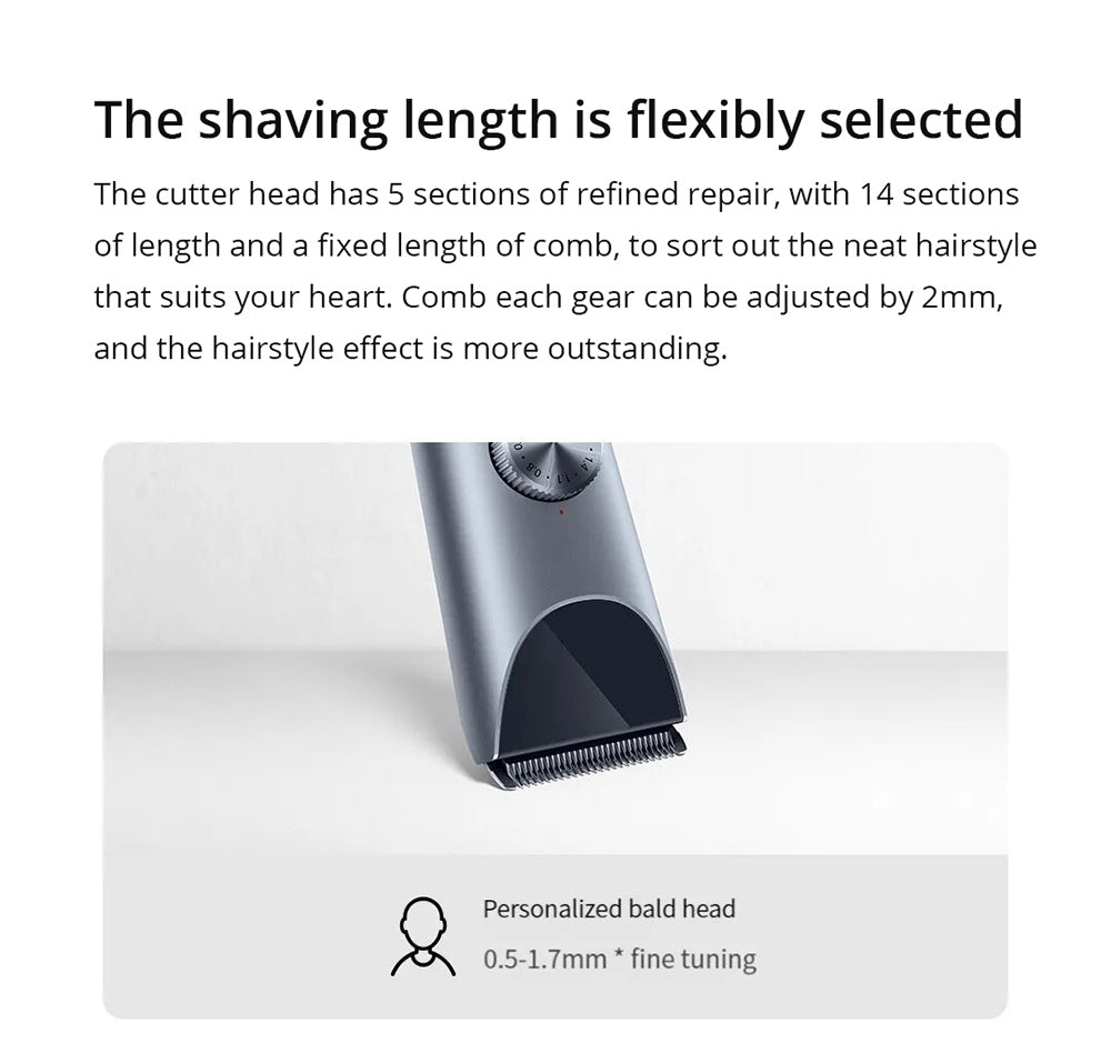 Xiaomi Mijia Hair Clipper 2 – dobíjací zastrihávač vlasov, dvojstupňové ovládanie, čepele s vysokou tvrdosťou, až 180 minút prevádzky, digitálny displej, vodotesný IPX7.