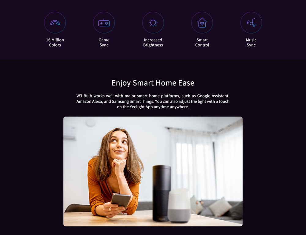 Yeelight YLDP005 8W inteligentná LED žiarovka, W3 viacfarebná, 900 lumenov, 16 miliónov farieb, synchronizácia s hrou, inteligentné ovládanie jasu