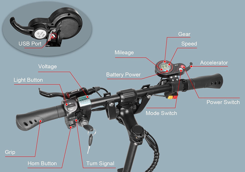 Elektromobil YUME Y10, 2x motor 1200W, 52V 23,4Ah batéria, 10"