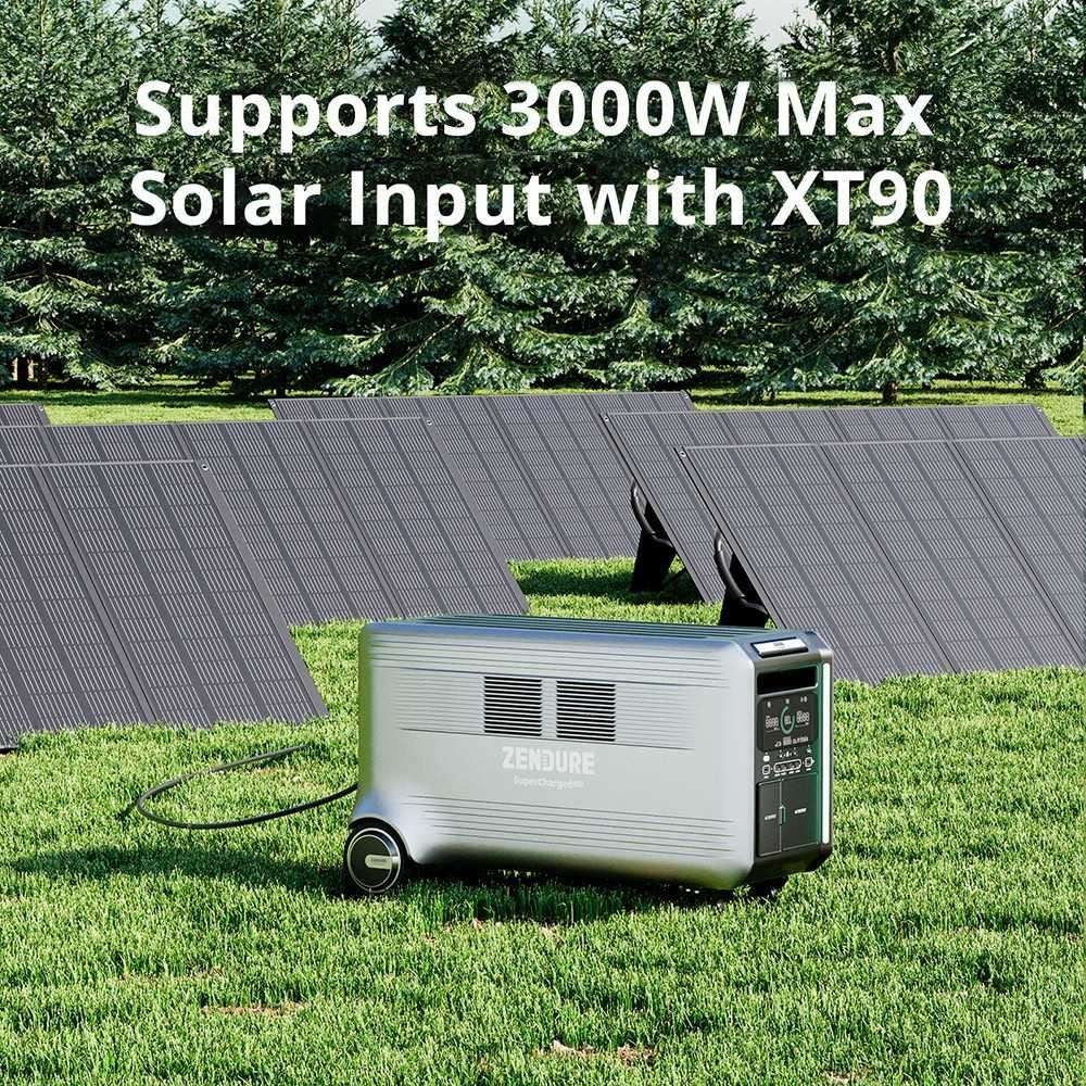 Prenosná elektráreň ZENDURE SuperBase V4600, 4608Wh LiFePO4 batéria, 3800W AC výstup, rozširuje sa na 46080Wh, 120V/240V dvojité napätie, 16 výstupov, 3000W solárny vstup, ovládanie cez aplikáciu.