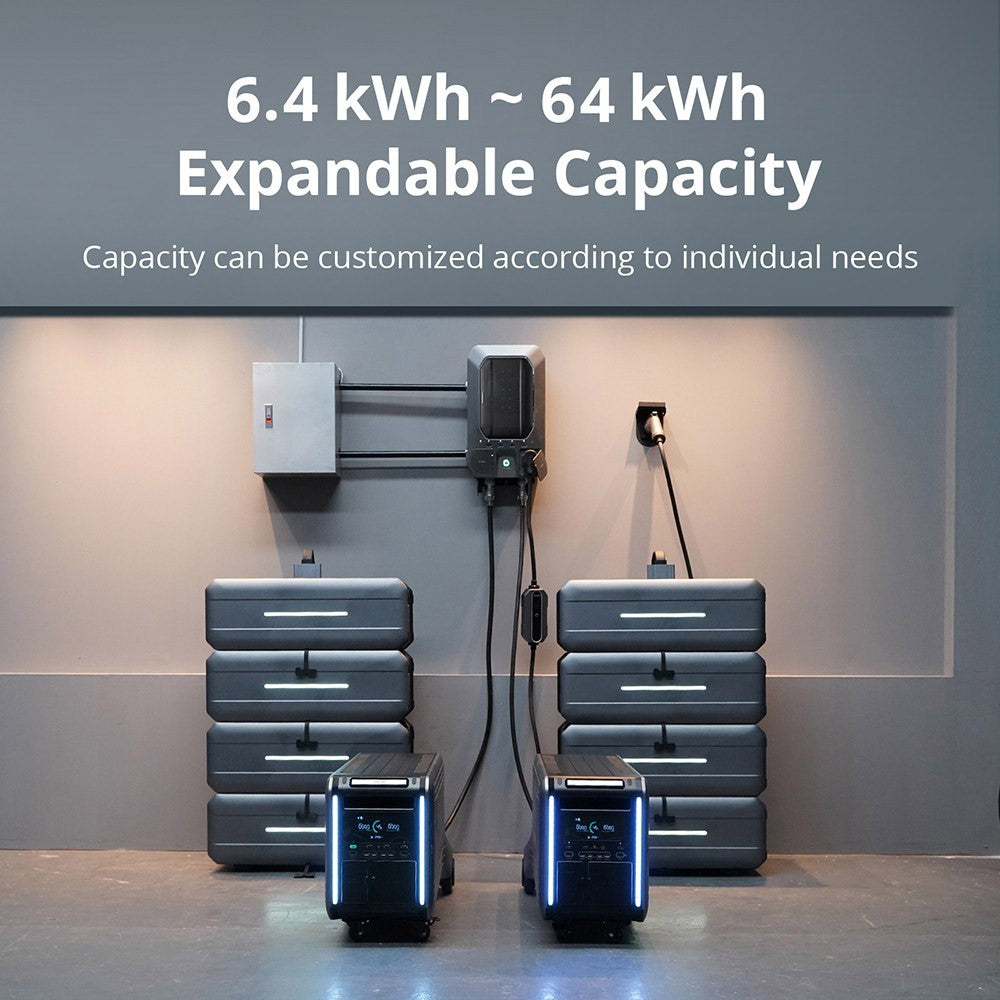 Prenosná elektráreň ZENDURE SuperBase V6400, 6438Wh batéria s polopriepustnou technológiou, 3800W AC výstup, rozširuje sa na 64380Wh, dvojité napätie 120V/240V, 16 výstupov, 3000W solárny vstup, ovládanie cez aplikáciu.