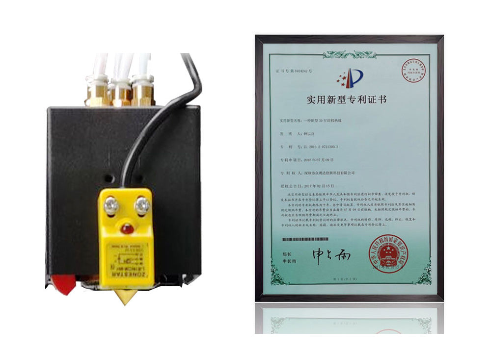 3D tlačiareň Zonestar Z8PM4 Pro s 4 Titanovými hlavicami, 4 v 1 miešanie farieb, automatické vyrovnanie, 32-bitová základná doska, LCD obrazovka, open source, 300*300*400mm